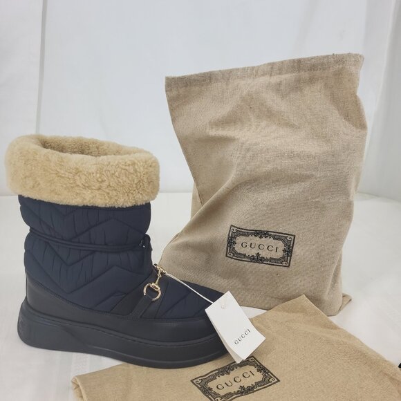 GUCCI Horsebit Boots Snow or Rain Black - Picture 1 of 10